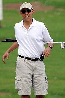 barack obama golfing