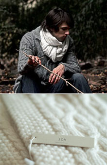 SOH Cable Hand-Knit Scarf via Pamela Robbins, $380.00
