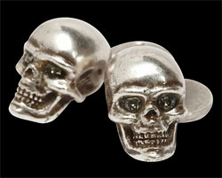 Skull Cuff Links via Alexander McQueen, $155.00