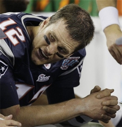 Tom Brady during Super Bowl XLII, February 3, 2008