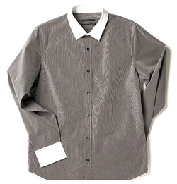 Banker's Stripe Shirt w/ Contrast Collar via Club Monaco, $99.00