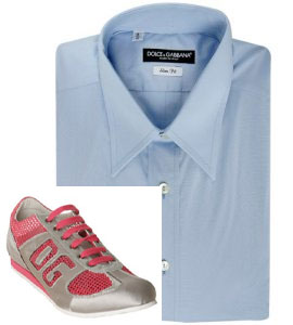 Dolce & Gabbana light blue stretch poplin slim-fit dress shirt via Bluefly, $220.00