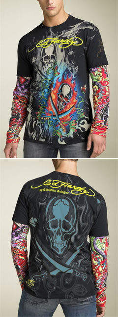 Ed Hardy 'Platinum Flocked' Double Sleeve T-Shirt via Nordstrom, $92.00