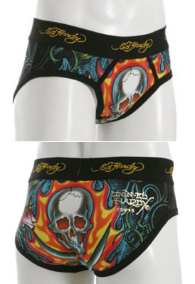 Ed Hardy black graphic print '2 Sword' brief via bluefly.com, $23.00