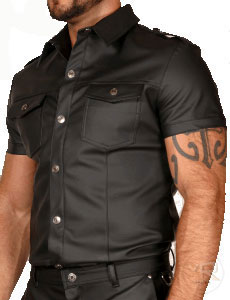 Black Rubber Uniform Shirt via eXtreme Restraints, $100.00