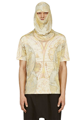 Show Us Your Game Face, Dude! KTZ Yellow Digital Map Print Mask T-Shirt