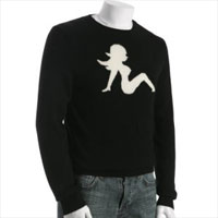 Black Cashmere Mudflap Girl Intarsia Sweater via Bluefly, $359.00
