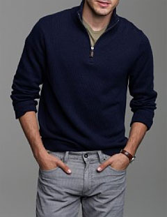 Cotton-cashmere half-zip sweater via J. Crew, $85.00