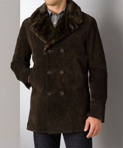 John Varvatos Star USA Suede Peacoat via Bloomingdales, $895.00