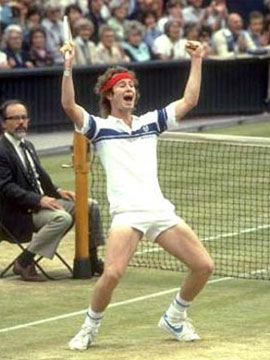 John McEnroe winning his first Wimbledon in 1981