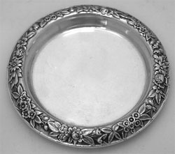 S Kirk & Son Repousse Sterling Silver Coaster 1940 via Ruby Lane, $175.00