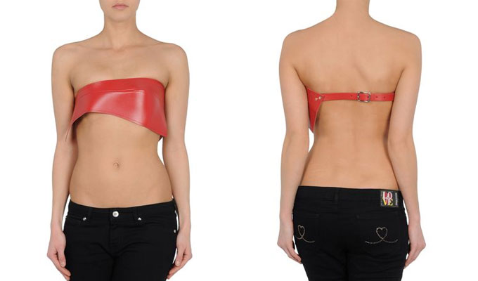 COMME des GARÇONS Leather Tube Top via YOOX, $138.00