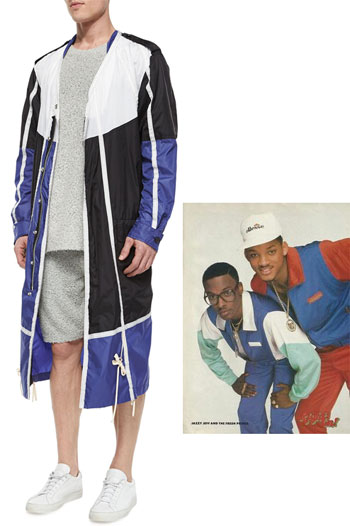 Maison Margiela Colorblock Nylon Long Jacket via Bergdorf Goodman, $787.00